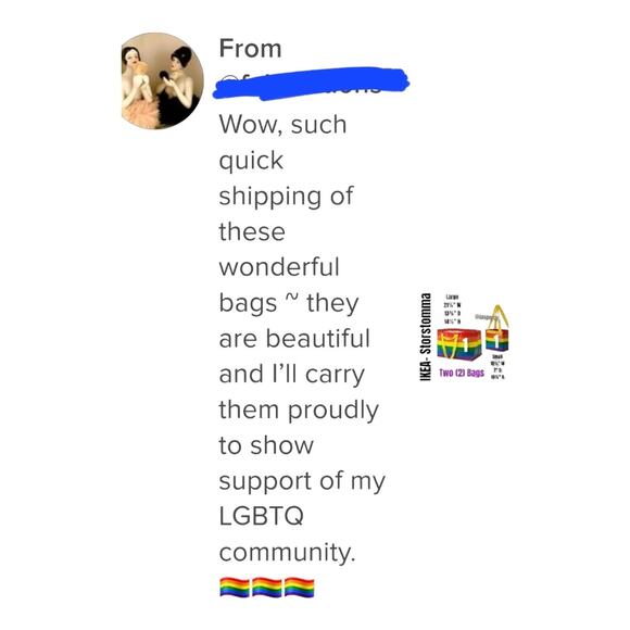 IKEA -STORSTORMA Set of Two (2) Large Rainbow Color Block Tote Support Gay Pride - Picture 3 of 14